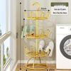 Multi-functional Floor-Standing Shoe Rack with Water Tray and Universal Wheels for Outdoor Balcony Use.