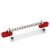 2Pcs Red & Black 100A 12 Terminal Block Bus Bar Ground Distribution Wire Block