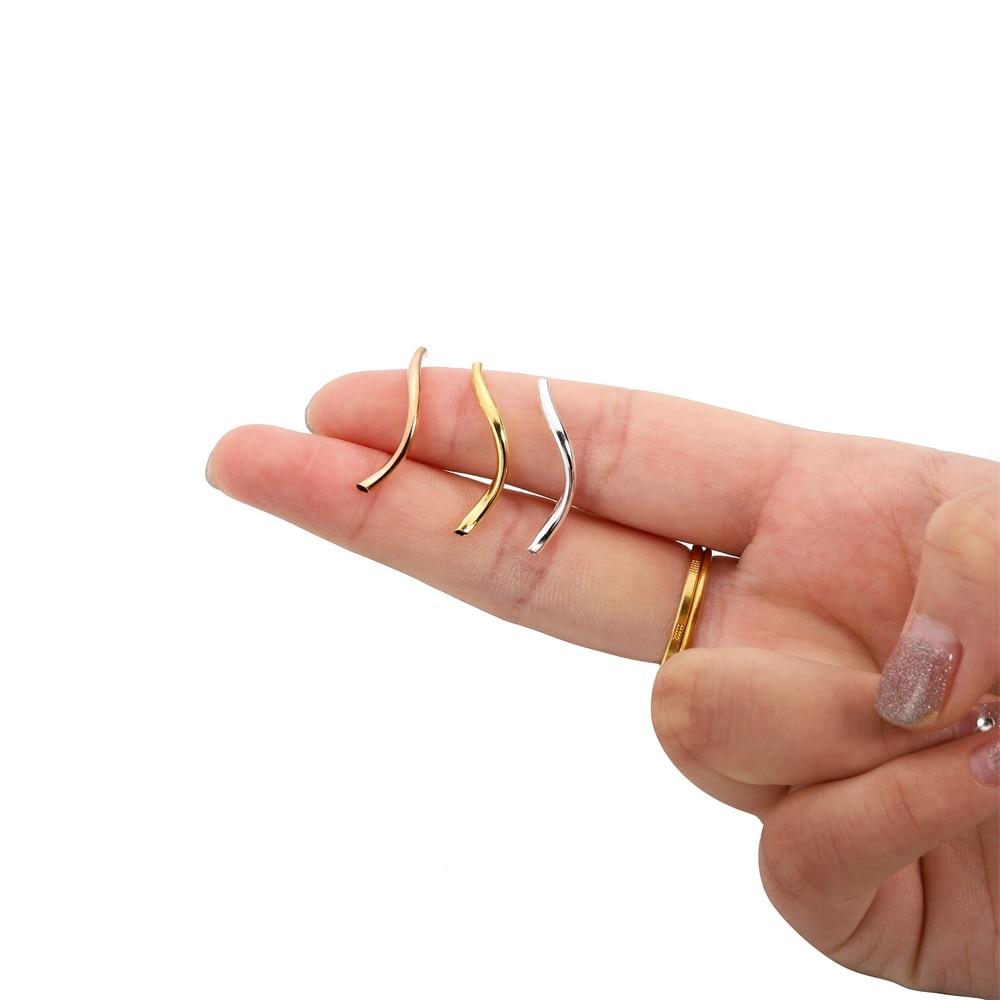 100 шт. 2x25 мм гладкие медные изогнутые S-образные бусины-разделители, соединители для браслета «сделай сам», ожерелья, аксессуары для изготовления ювелирных изделий