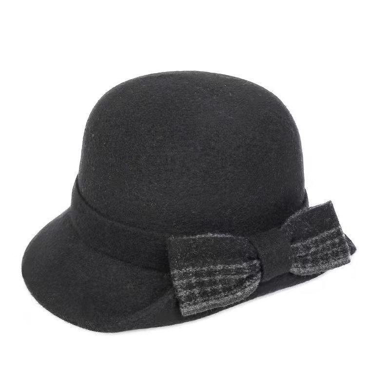 Женская зимняя шерстяная пушистая клетчатая складная шапка-рыбачка Miyu Sifei