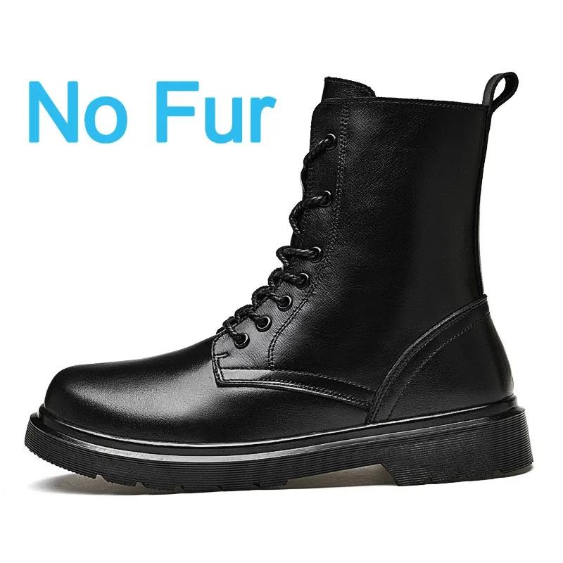 Мужские ботинки из натуральной кожи, повседневная обувь для отдыха на открытом воздухе, зимние теплые ботинки для снега, высокие дизайнерские рабочие ботинки, высококачественные мужские ботинки