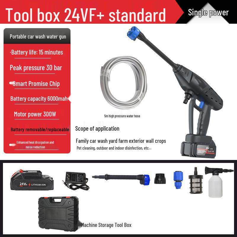 Портативная беспроводная автомойка высокого давления с литиевой батареей