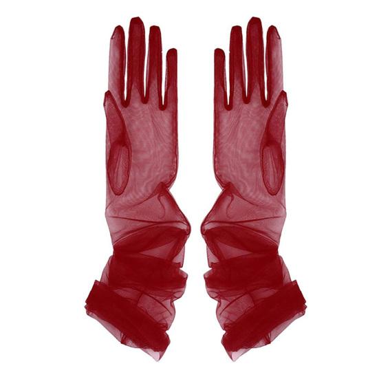 Женские длинные прозрачные перчатки в стиле ретро, эластичные присборенные сетчатые тюлевые перчатки 1920-х годов, танцевальные перчатки для костюма, оперы, вечеринки, свадьбы