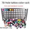 Stainless Steel Tattoo Ink Rack with 78 Holes for Beauty Equipment Display