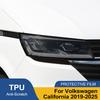 Для Volkswagen California 2019-2026 Дымчато-черная Защитная пленка для фар автомобиля TPU PPF Заранее вырезанная Антицарапающая Виниловая пленка для фар