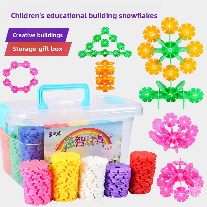 Baby Educational Plastic Snowflake Building Blocks Set For Toddlers And Creative Play
