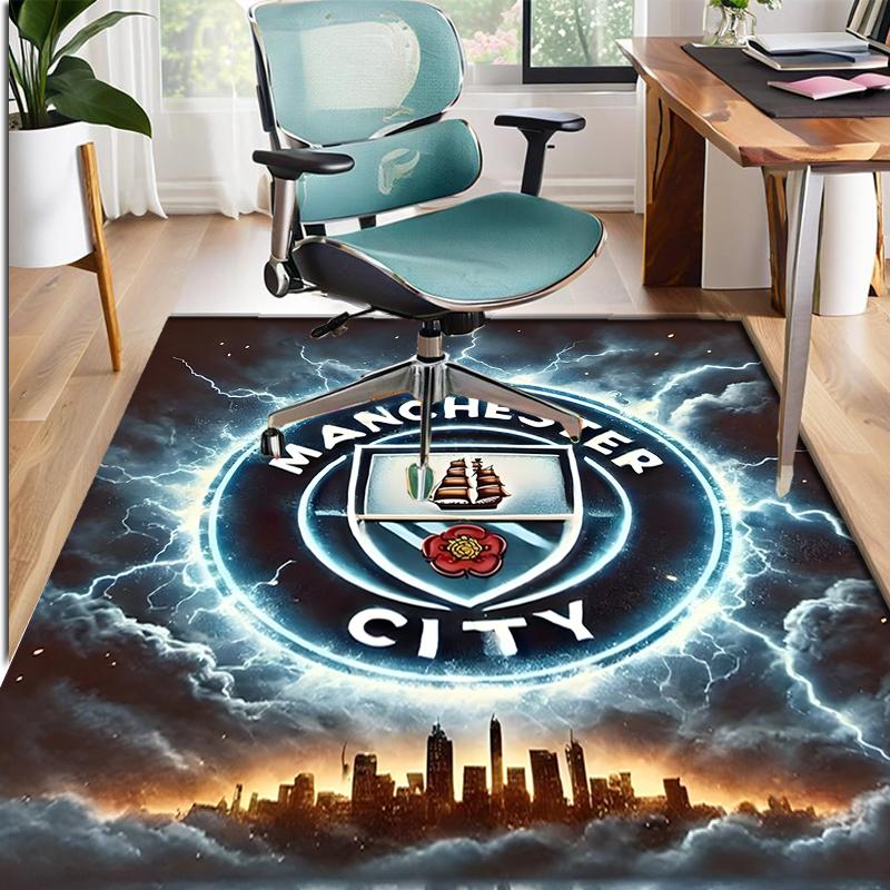 Football team City FC Pattern Rug, Indoor/Outdoor Mat, for Picnic, Gameroom, Bedroom, Office, Living Room, Home Decor Carpet, Birthday Gift