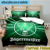 3pcs Custom Name Jager-meister Spirit Drink Bedding Set Includes 1 Duvet Cover & 2 Pillowcases for All Seasons Dormitory Home Decor Christmas gifts