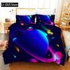 Комплект постельного белья Starry Sky Blue Orange Galaxy Starry Sky Theme Twin Комплект постельного белья из микрофибры Double Queen King Size Покрывало для пододеяльника