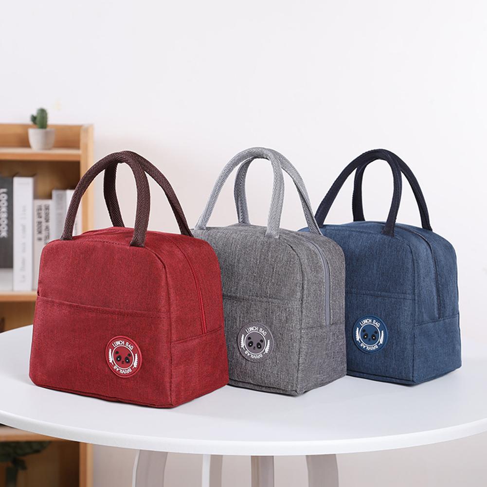 Portable Thickened Insulated Bag Reinforced Handle Reusable Zipper Lunch Containers Bag KTY
