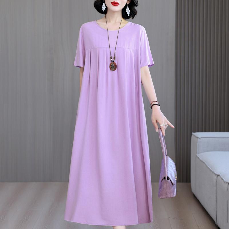 Женские свободные платья, элегантное повседневное летнее платье больших размеров с коротким рукавом, длинное платье больших размеров, женская винтажная одежда