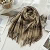 High End Imitation Cashmere Plaid Scarf Versatile and Warm In Winter  Women's Neck Scarf  Fringed Shawl