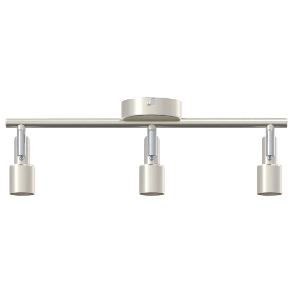 Ceiling Spotlight with Adjustable Spotlights Nickel Finish 39 x 10.5 x 10.5 cm Steel