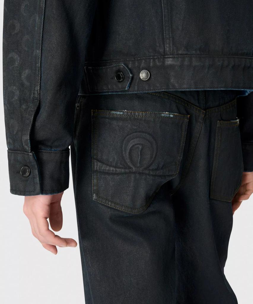 Marine Serre (M) Moon Waxed Denim Jacket Black Moon Waxed Denim Jacket Bk99 Black