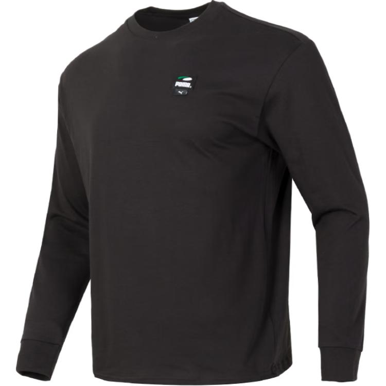 Puma Футболка свободного кроя с круглым вырезом и длинным рукавом для мужчин, цвет черный 628138-01