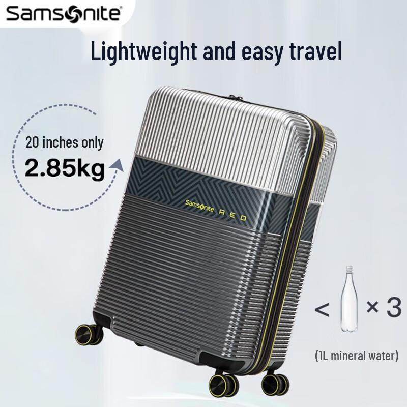 Samsonite 20-дюймовый ручной багаж, расширяемый, с замком TSA - Серебристый
