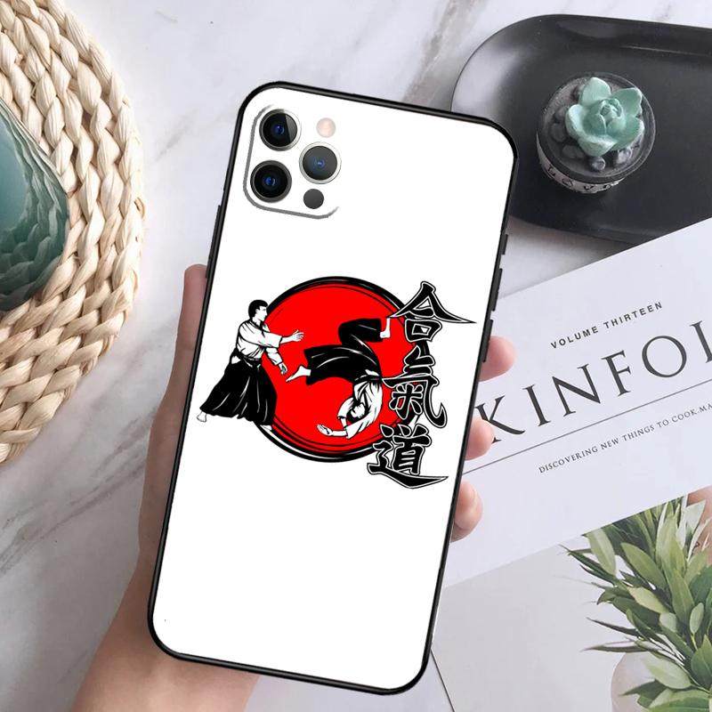 Япония Боевое Айкидо Чехол для телефона Для iPhone 16 Pro 11 12 13 14 15 Pro Max Mini XS X XR 7 8 16 Plus Чехол Coque