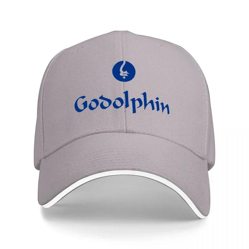 Черная Бейсболка с Вышивкой Логотипа Godolphin, Синими Буквами и Белой Отделкой, Классический Стиль, Регулируемая Посадка для Взрослых
