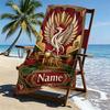 Custom Name Personalized LFC Print Beach Towel, for Trip Camping Beach Party Home Decor, Birthday Gift for Family & Friends
