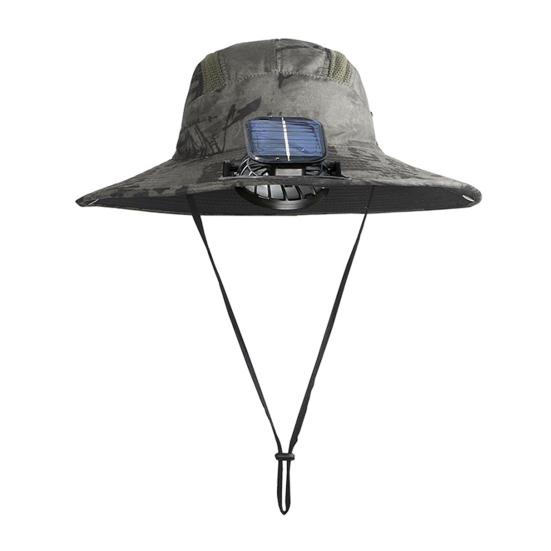 Рыбацкая шляпа с вентилятором на солнечной батарее с широкими полями, ветрозащитная шляпа для рыбалки, кемпинга, пешего туризма, защиты от солнца для мужчин