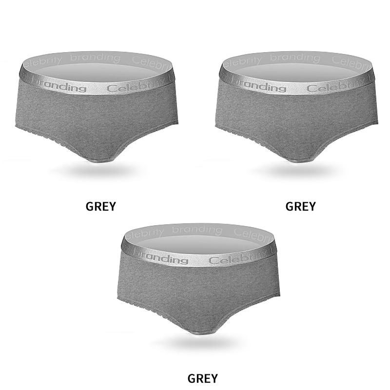 3Pcs Women's Panties Cotton Breathable Underwear Briefs Cute Letter Girls Lingerie Size M-XXL