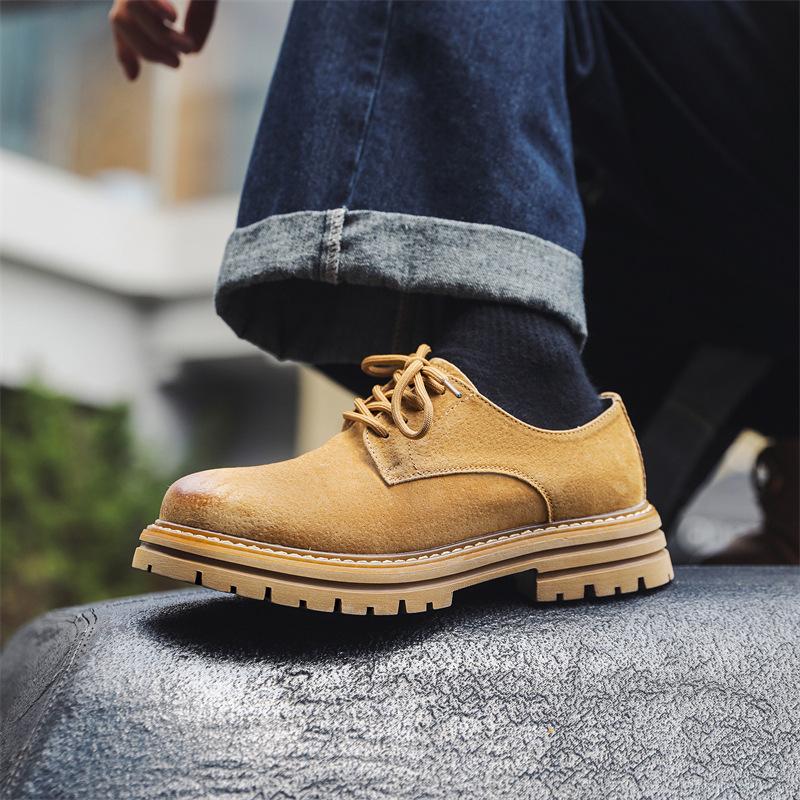 Мужская обувь осенняя ретро британская обувь дерби с большой головой, повседневная кожаная обувь с низким верхом, обувь Martin 4515-J