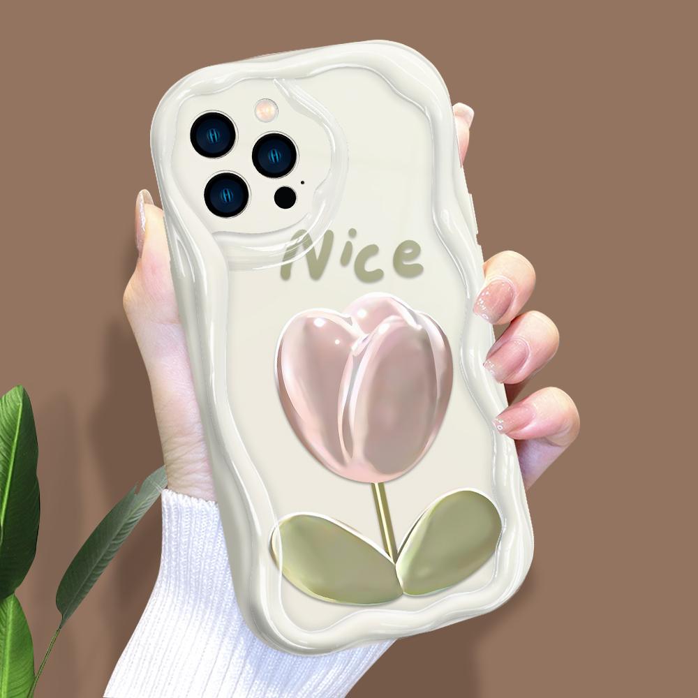 Мультяшный узор кремовая текстура чехол волнистый край мягкий силиконовый чехол для телефона чехол для iPhone Samsung Huawei Honor Xiaomi Redmi Infinix Tecno