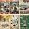 30x20cm Biker Retro Poster Racing Is Life, Vintage Metal Sign, for Bar, Cafe, Home, Room, Wall Decor, Girl and Boy Tin Sign