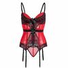 Sheer Bustier Garter Belt Purple Red White Blue Black  Lingerie Women Corsets & Bustiers