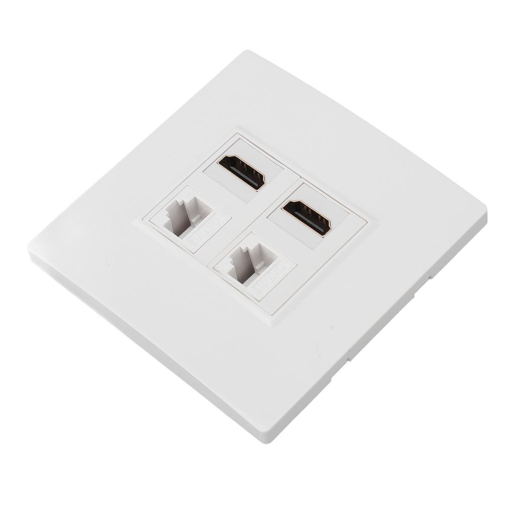 Настенная розетка интерфейса мультимедиа высокой четкости Cat6 Gigabit 4K HD кабель 4-портовая Ethernet настенная розетка для