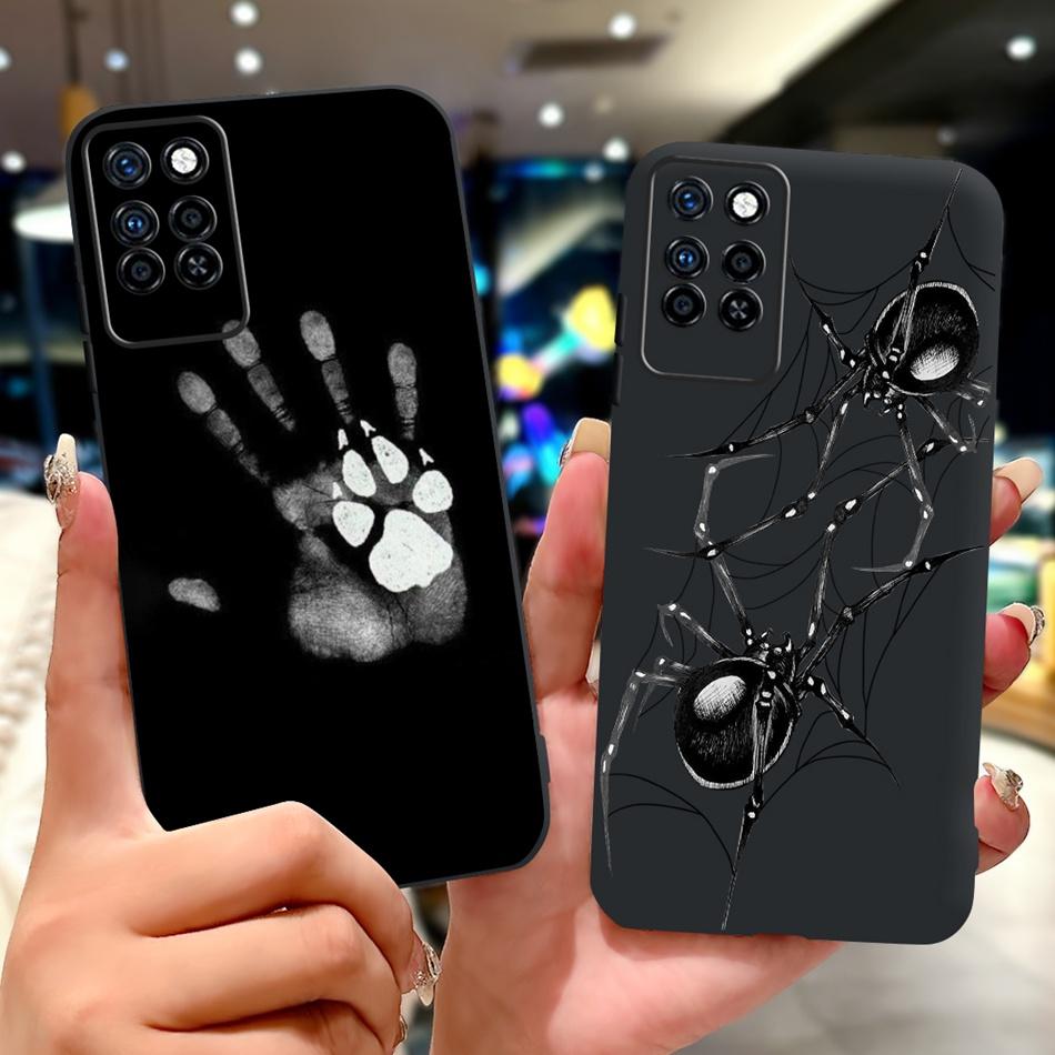For Infinix Note 10 Pro Note10 Elegant Butterfly Cat Printed Phone Case For Infinix Note 10 10Pro NFC Black Silicone Soft Cases