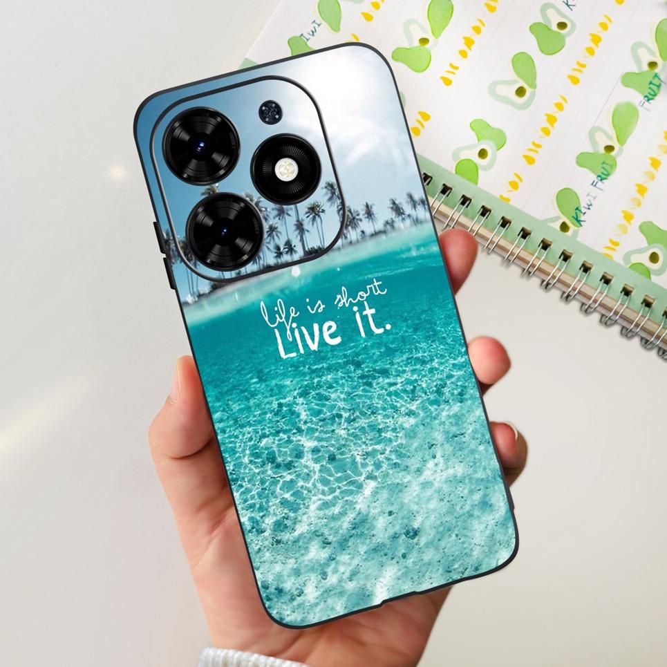 For Cover Tecno Spark Go 2024 Bumper Case Butterfly Cute Cat Flower Phone Cover Soft Clear Silicone TPU cAPAS Spark GO 2024 Bag