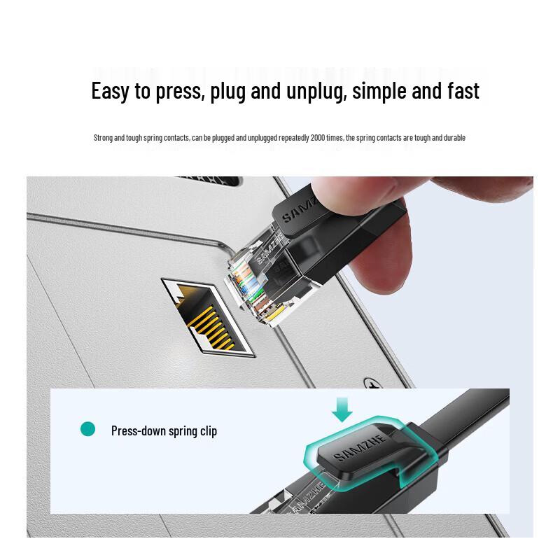 SAMZHE Cat6A Ultra-Speed Flat Ethernet Cable