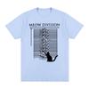Joy Division Unknown Pleasure Cat Vintage T-shirt Fashion 80s Post Punk Band Cotton Men T Shirt New Tee Tshirt Womens Tops
