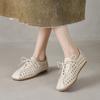 Мода 2025 Новые летние женские балетки для женщин Модные перфорированные туфли с круглым носком Дышащие балетки Плоские с плетением Повседневные лоферы
