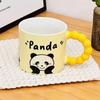 Cute Ceramic Cup with Lid Student Breakfast Cup Cartoon Bear Mug Large Capacity Gift Water Cup Household Set