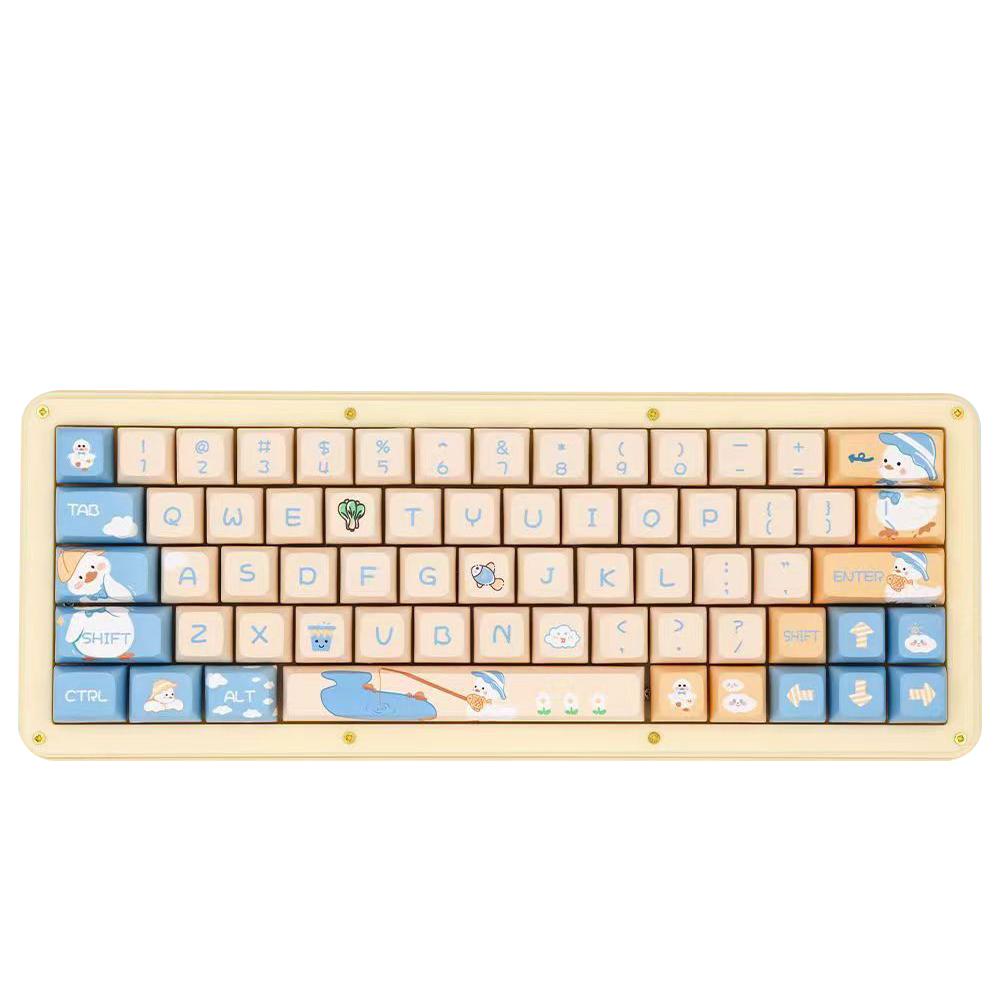 Тематические колпачки для клавиш 158 колпачков для клавиш из ПБТ. Набор специальных колпачков для клавиш MDA подходит для переключателей Cherry MX 61/87/104/108 и других механических клавиатур. (клубника)