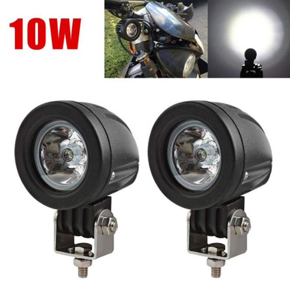 2pcs 10W LED Work Light For Offroad Motorcycle 4x4 ATV Motor Spot Beam Lights 6500K Work Driving Fog Light 2 Inch headlight bulb