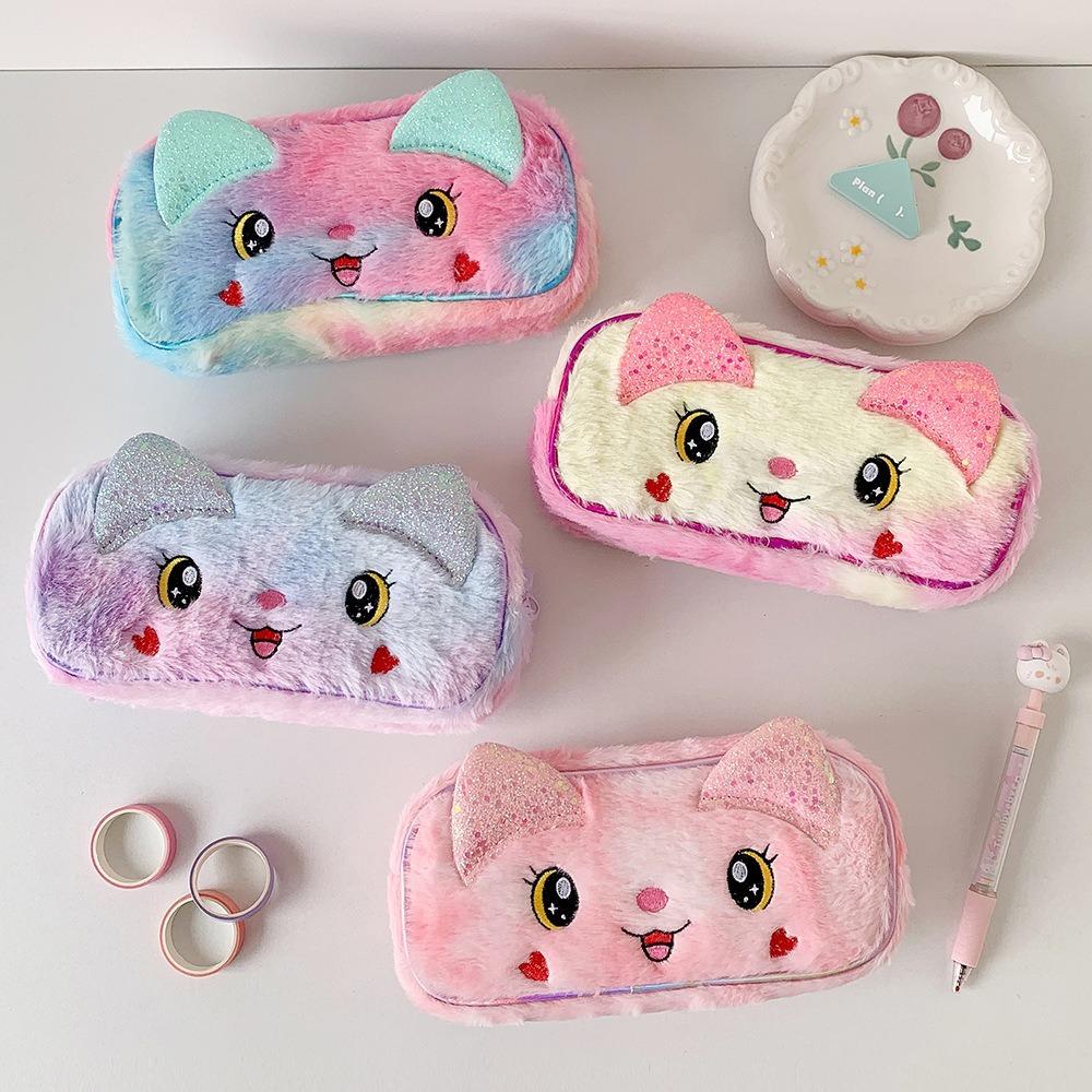 Portable Cartoon Pencil Case Large Capacity Multifunctional Pencil Bag Stationery Storage Bag