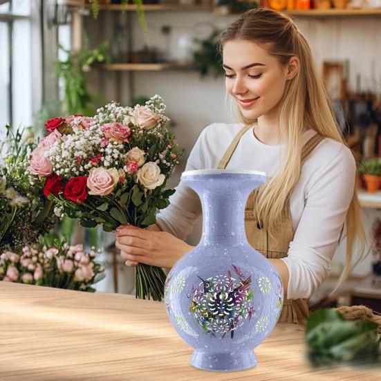 Подсвеченная 3D-ваза-головоломка, ваза-головоломка из 200 деталей, декоративная ваза с подсветкой, художественный проект-головоломка для снятия стресса, украшения дома на новоселье
