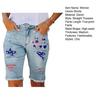 Yousheng Women's Distressed Ripped Denim Shorts High Waist Stretch American Flag Short Pants Summer Casual Jean Shorts