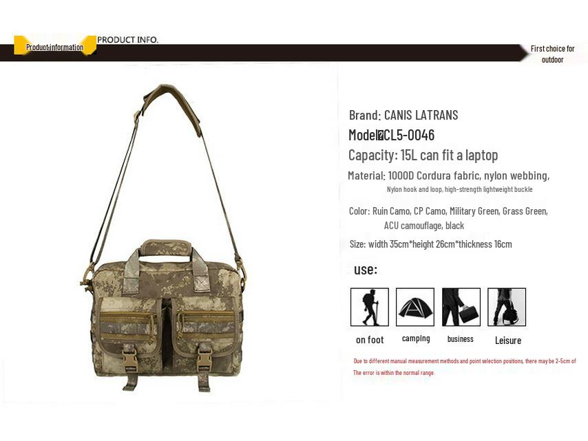 E.T Dragon 15L Tactical Military Camouflage Crossbody Bag with Suspension System for Camping & Hiking