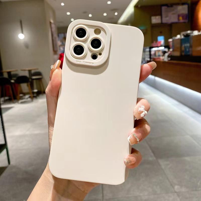 Матовый силиконовый чехол для телефона iPhone 15 14 13 12 11 Pro Max Mini XR XS X 8 7 14 15 Plus SE 2020, мягкий чехол для объектива камеры