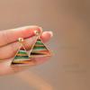 Женские ювелирные изделия из серебра 925 пробы, треугольные серьги, трендовые, милые, темпераментные, радужные серьги для женщин, аксессуары