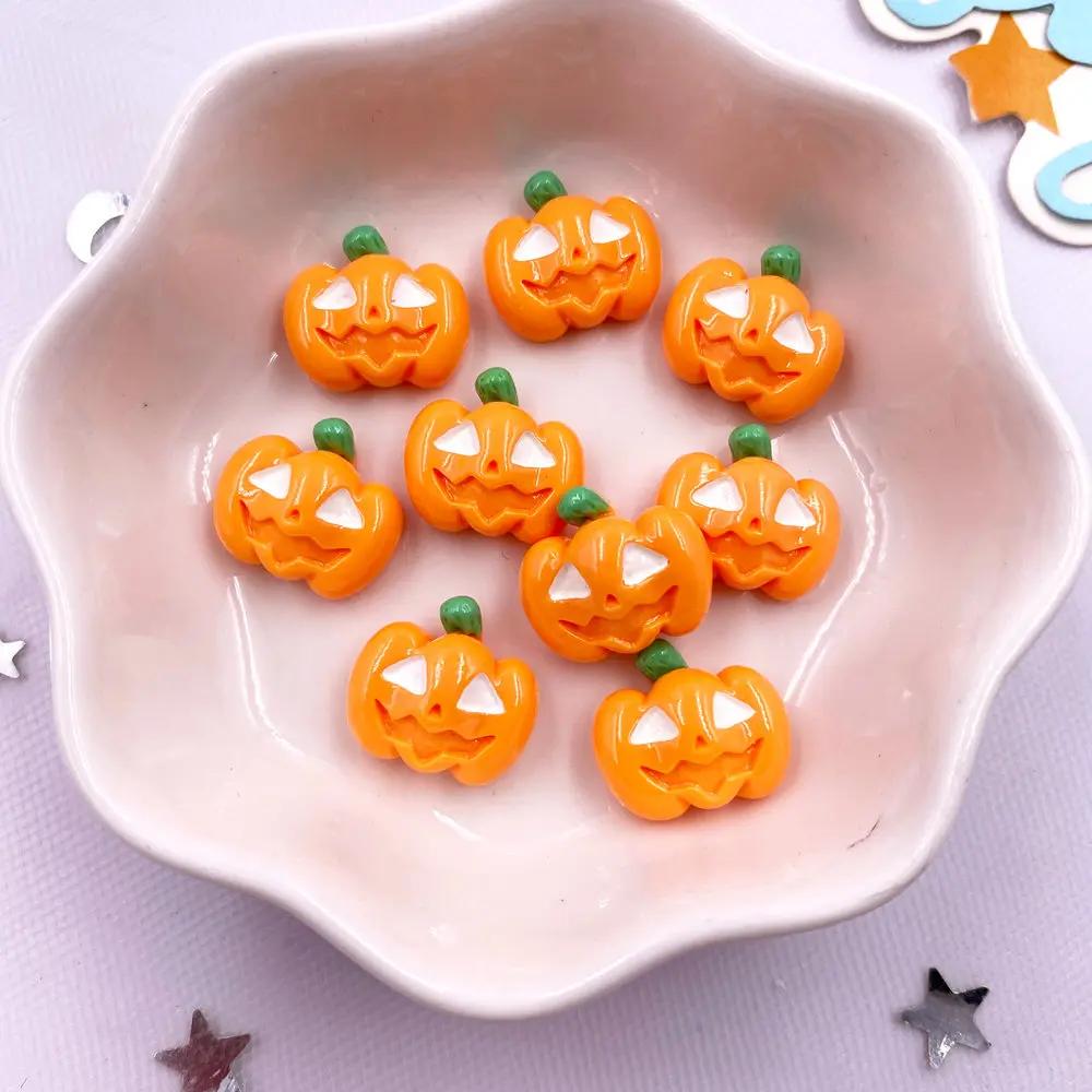 10 шт. смоляные разноцветные тыквенные черепа, дьявольские глаза, привидения, шоколадные человечки, мини-фигурки для дизайна ногтей, плоские камни для самостоятельного изготовления на Хэллоуин