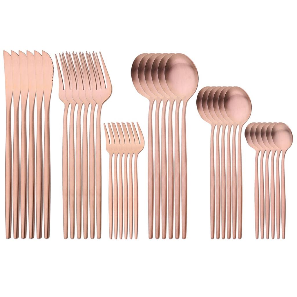 36 шт. Золотая посуда из нержавеющей стали, посуда, набор столовых приборов в западном стиле, ножи, вилка для торта, чайная ложка, столовые приборы, кухонное серебро