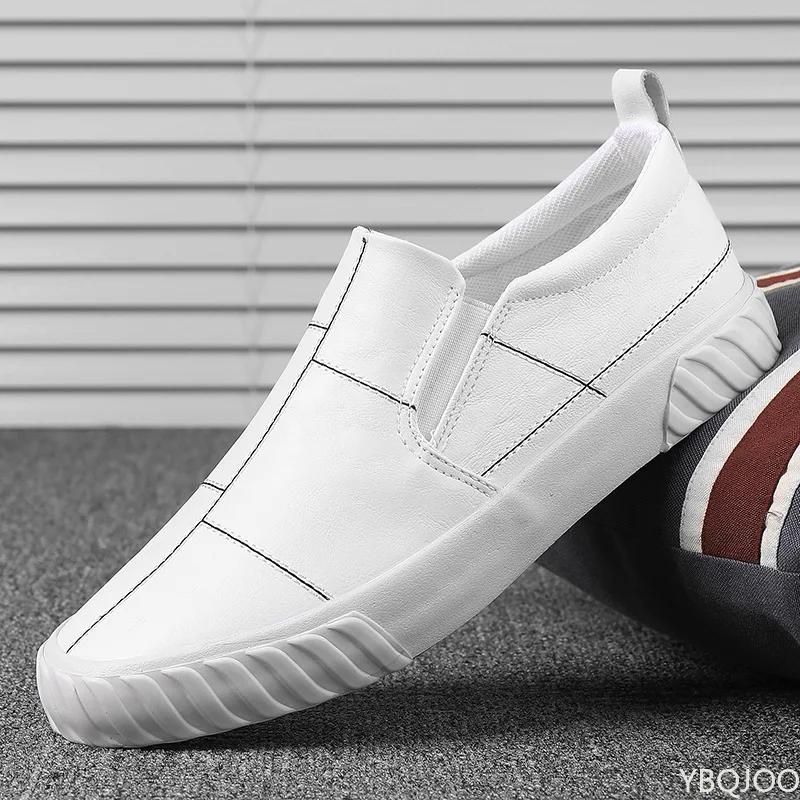 Мужская кожаная повседневная обувь на весну и осень, новые дизайнерские модные лоферы для отдыха, туфли без шнуровки на плоской подошве, Zapatillas Hombre Shoes для мужчин