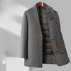 Осенне-зимнее новое мужское двухстороннее шерстяное пальто средней и длинной длины с утолщенным пухом и подкладкой из шерсти Пальто