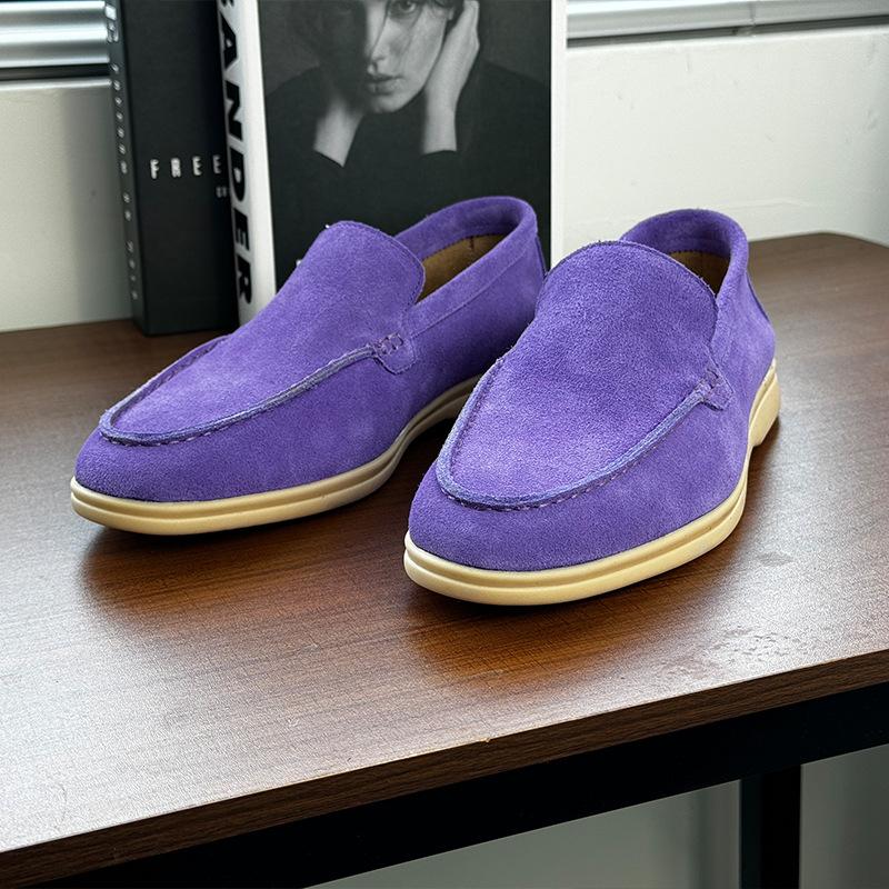 Ленивые удобные лоферы на мягкой подошве, мужская одинарная обувь на плоской подошве для通勤, кожаные туфли Doudou 8253-H