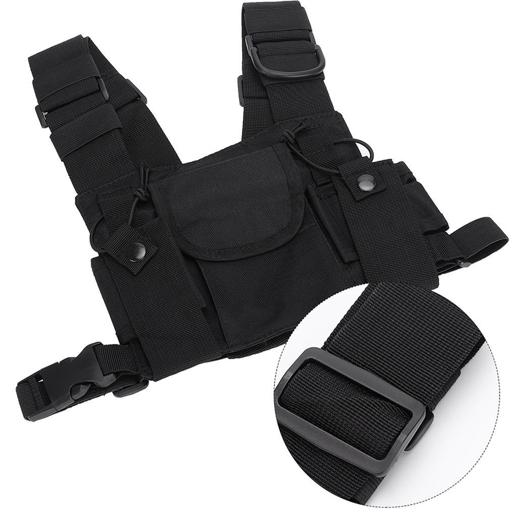 High Quality Walkie Talkie Double Chest Harness Front Pack Pouch for Firefighting and Military